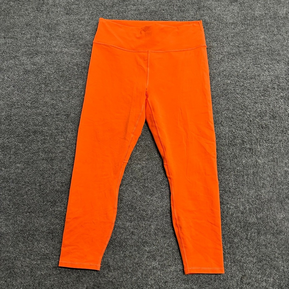 Fabletics Leggings Womens Size M Orange PowerHold High Waisted Compression Yoga